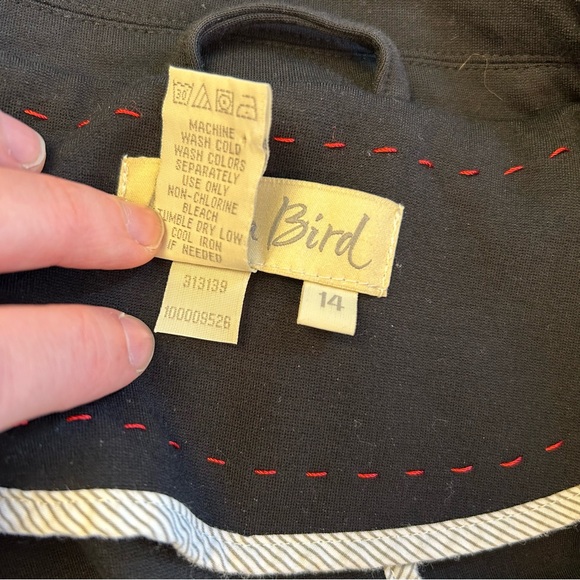 Isabella Bird Women’s Black Stretch Blazer Sz 14 Y2K Knit Career Business Casual - Picture 6 of 8